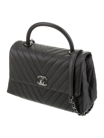 Chanel Small Chevron Coco Top Handle Bag