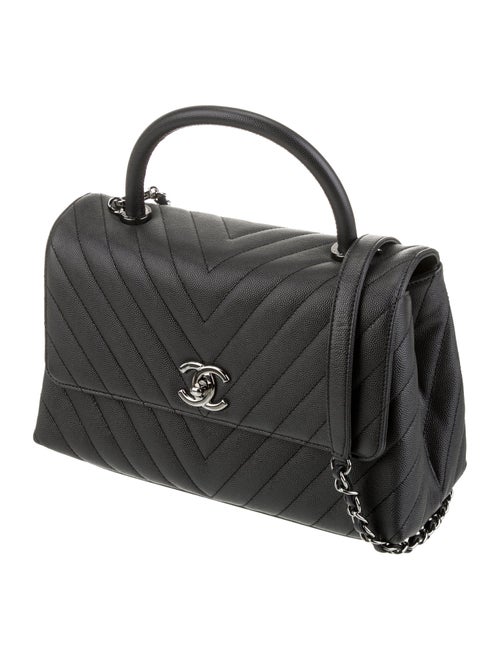 Chanel Small Chevron Coco Top Handle Bag