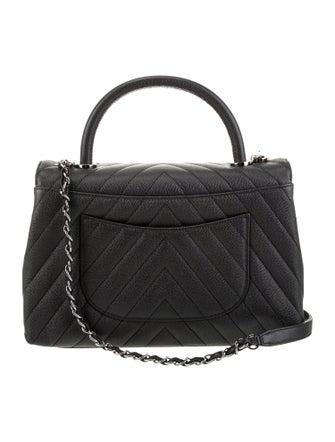 Chanel Small Chevron Coco Top Handle Bag