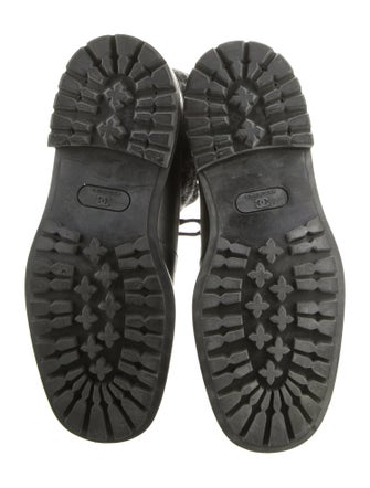 Chanel Interlocking CC Logo Leather Combat Boots