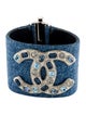 Chanel Strass & Denim CC Cuff Bracelet