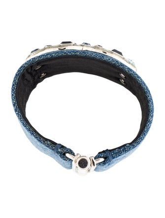 Chanel Strass & Denim CC Cuff Bracelet