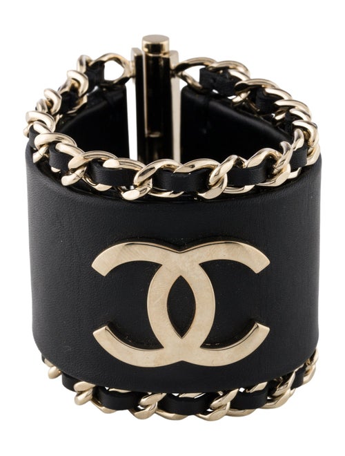 Chanel Leather Chain CC Wrap Bracelet