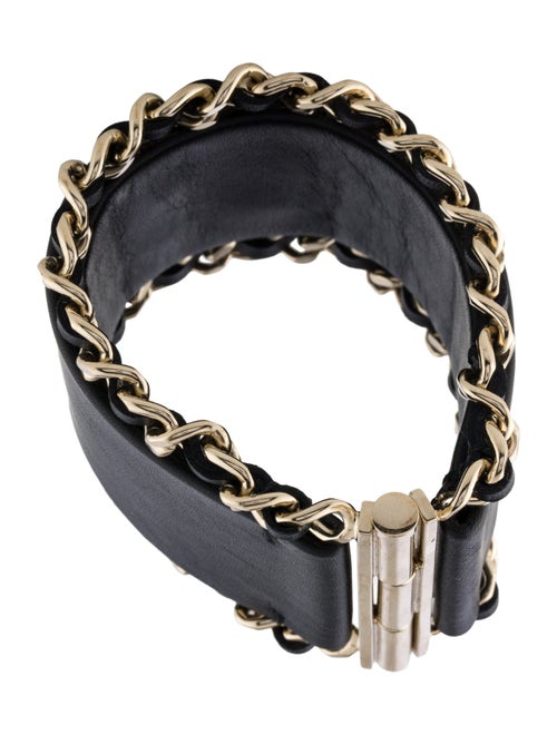 Chanel Leather Chain CC Wrap Bracelet