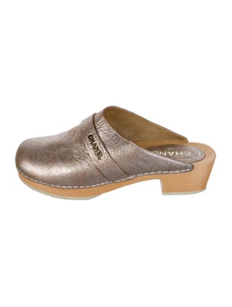 Chanel Interlocking CC Logo Leather Mules