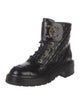Chanel Interlocking CC Logo Leather Combat Boots
