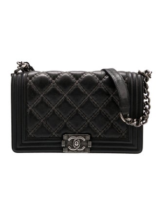 Chanel Beaded Double Stitch Medium Boy Bag