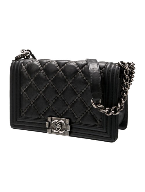 Chanel Beaded Double Stitch Medium Boy Bag