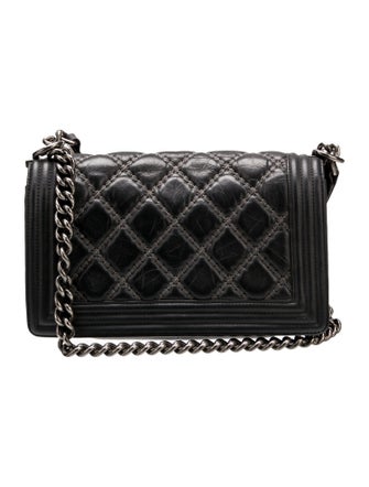 Chanel Beaded Double Stitch Medium Boy Bag