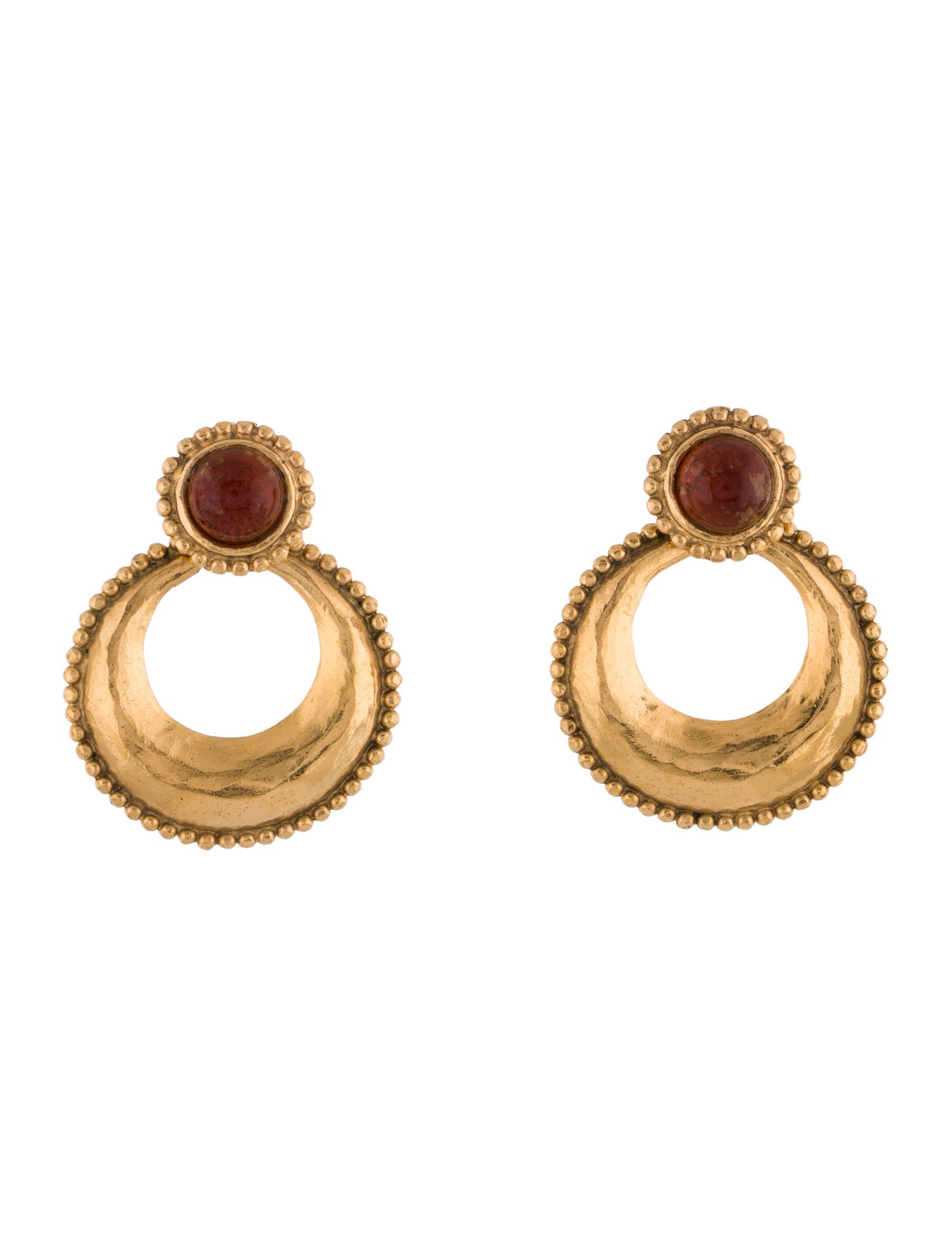 Chanel Gripoix Doorknocker Clip-On Earrings