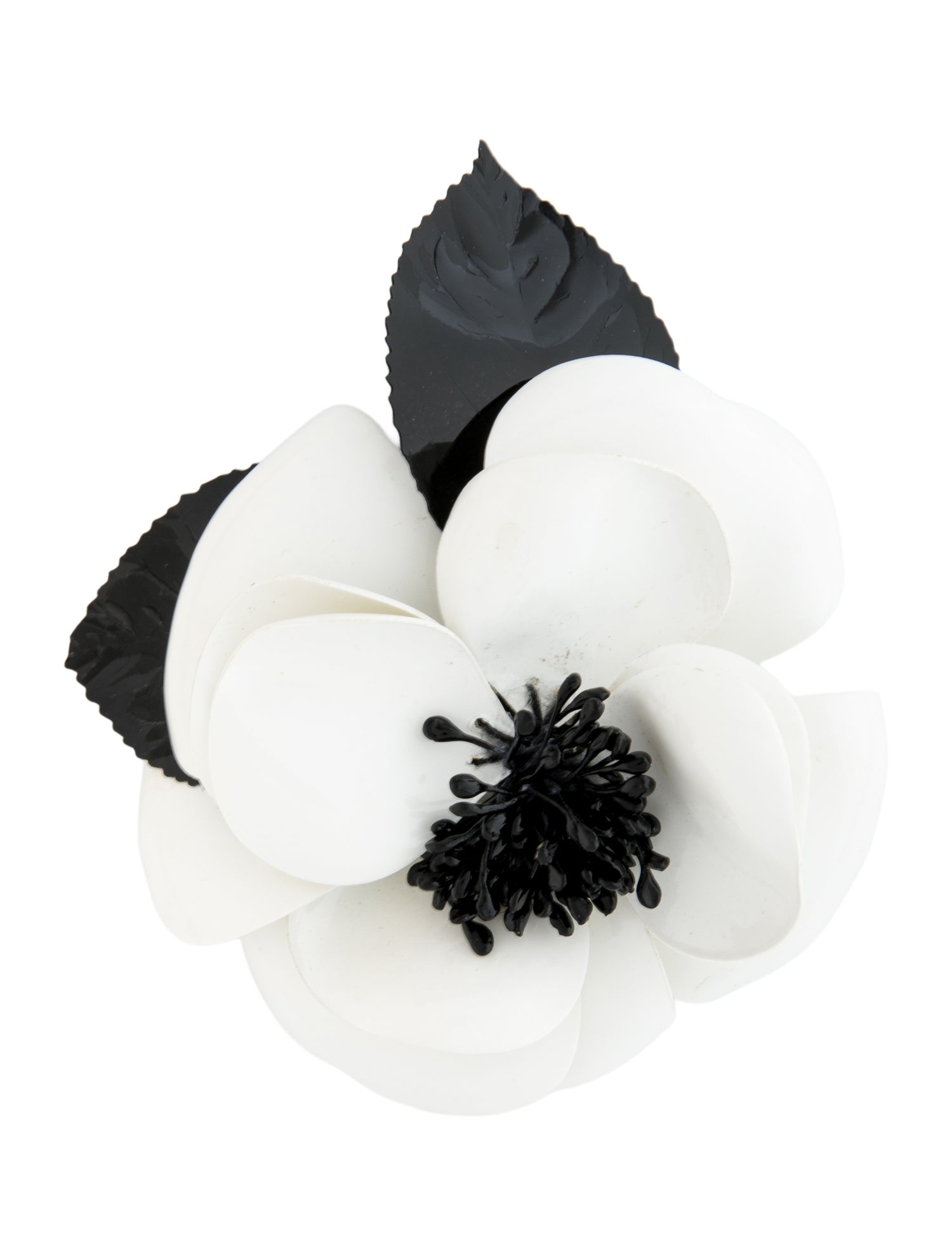 Chanel Vintage Plastic Camellia Brooch