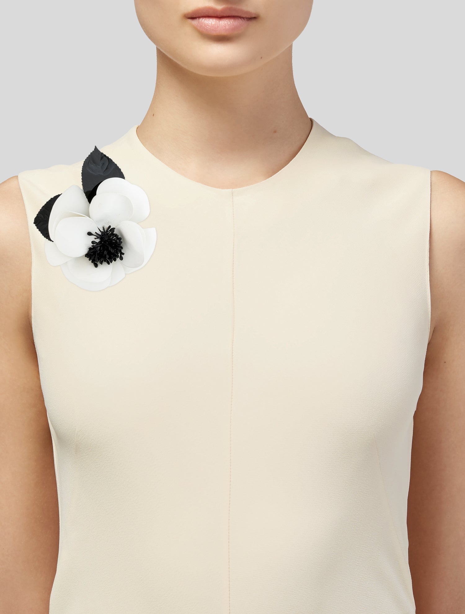 Chanel Vintage Plastic Camellia Brooch