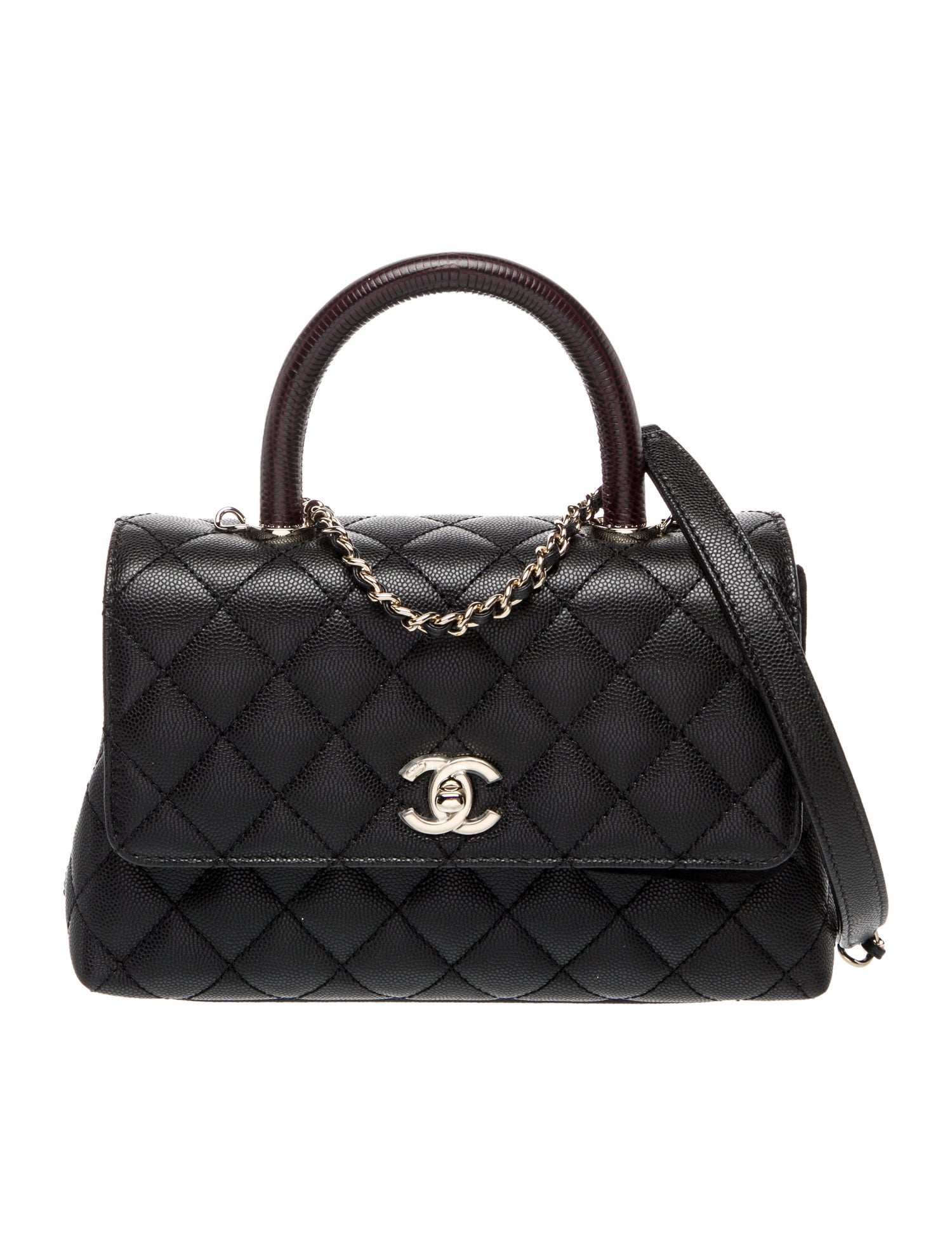 Chanel Mini Lizard-Trimmed Coco Handle Bag w/Tags