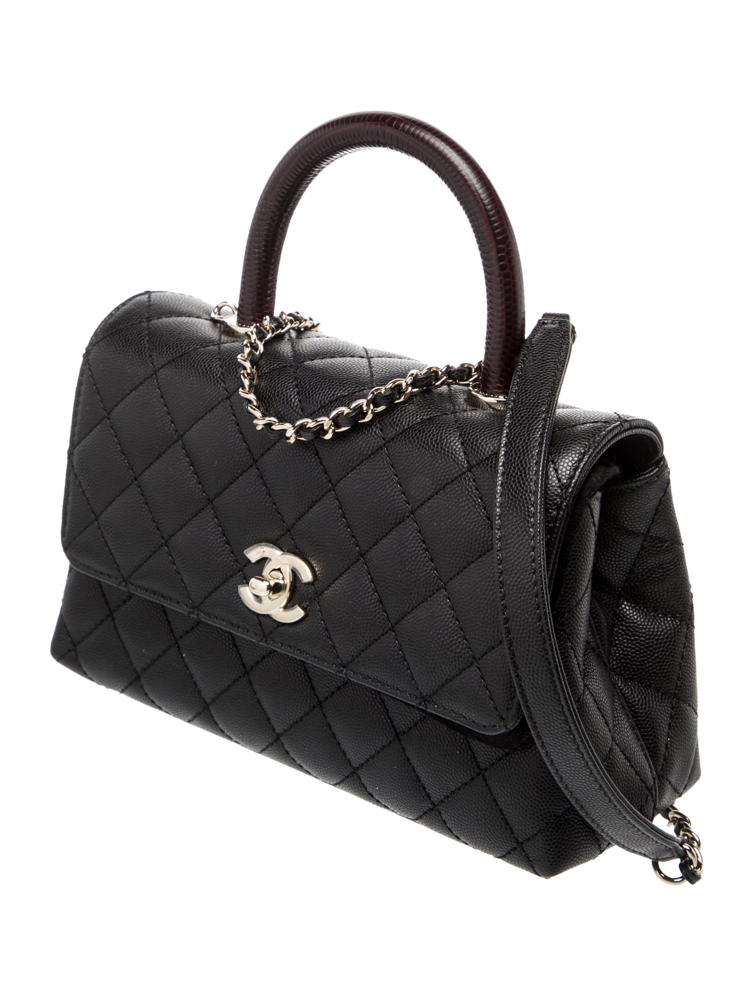 Chanel Mini Lizard-Trimmed Coco Handle Bag w/Tags