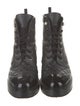 Chanel Interlocking CC Logo Leather Combat Boots