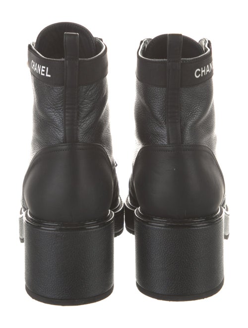 Chanel Interlocking CC Logo Leather Combat Boots