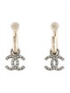 Chanel 2023 Strass CC Drop Earrings