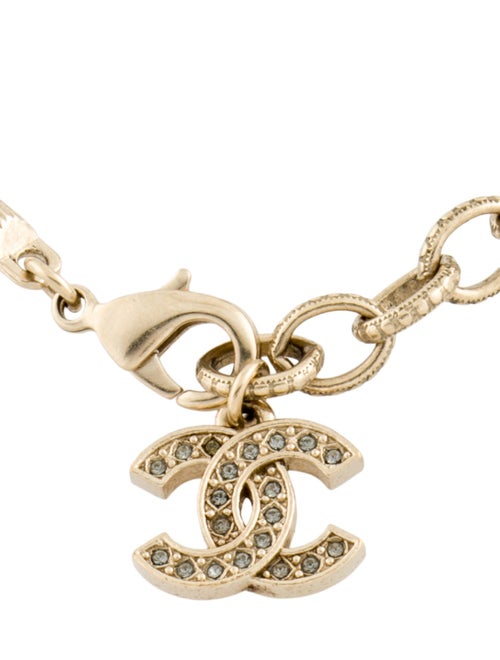 Chanel Strass & Faux Pearl Station Bracelet