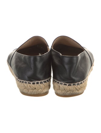Chanel Interlocking CC Logo Leather Espadrilles
