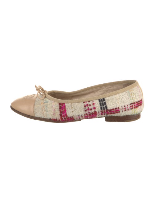 Chanel Interlocking CC Logo Tweed Ballet Flats