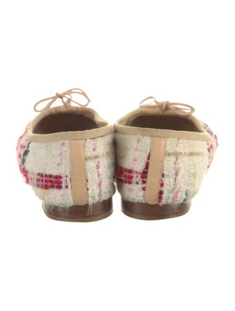 Chanel Interlocking CC Logo Tweed Ballet Flats