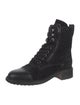 Chanel Interlocking CC Logo Suede Combat Boots