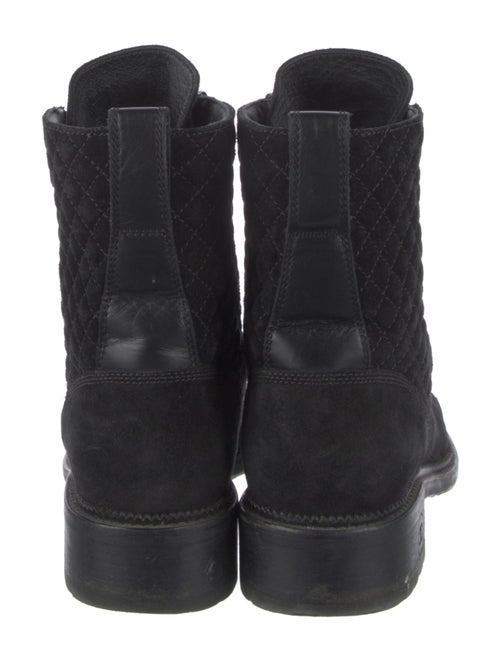 Chanel Interlocking CC Logo Suede Combat Boots