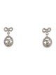 Chanel 2022 Strass CC Bow Drop Earrings w/ Tags