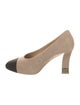 Chanel Interlocking CC Logo Suede Pumps