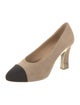 Chanel Interlocking CC Logo Suede Pumps