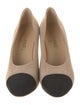 Chanel Interlocking CC Logo Suede Pumps