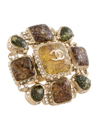 Chanel Strass & Resin CC Cocktail Ring