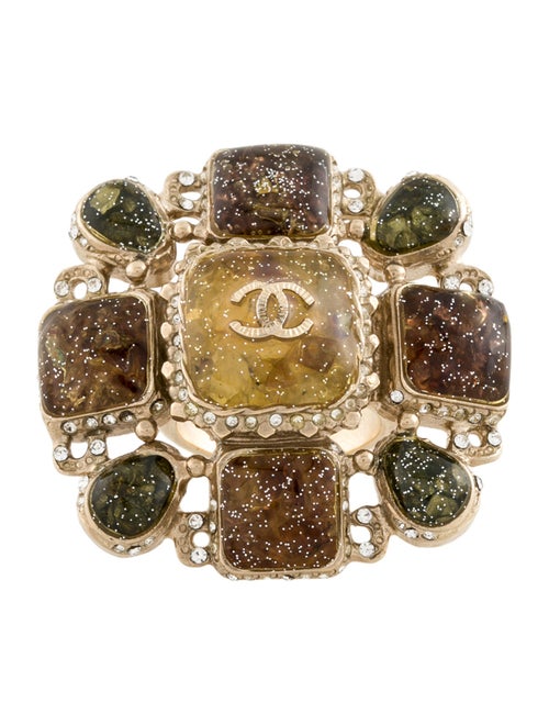 Chanel Strass & Resin CC Cocktail Ring