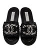Chanel Interlocking CC Logo Raffia Slides