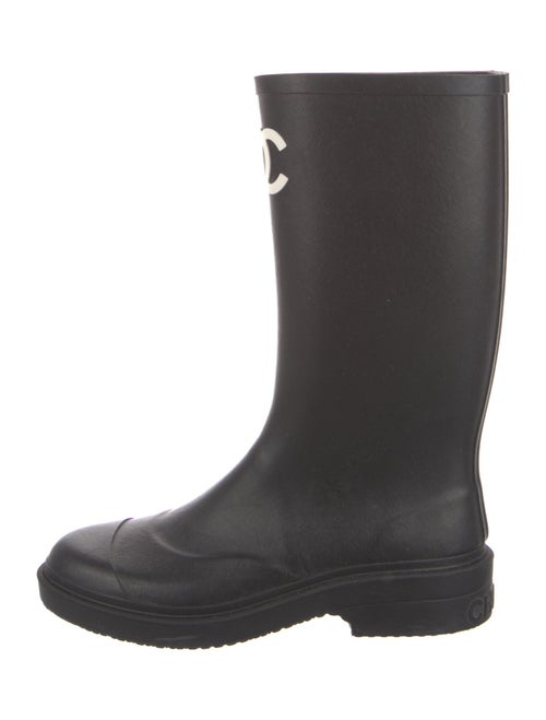Chanel Interlocking CC Logo Rubber Rain Boots