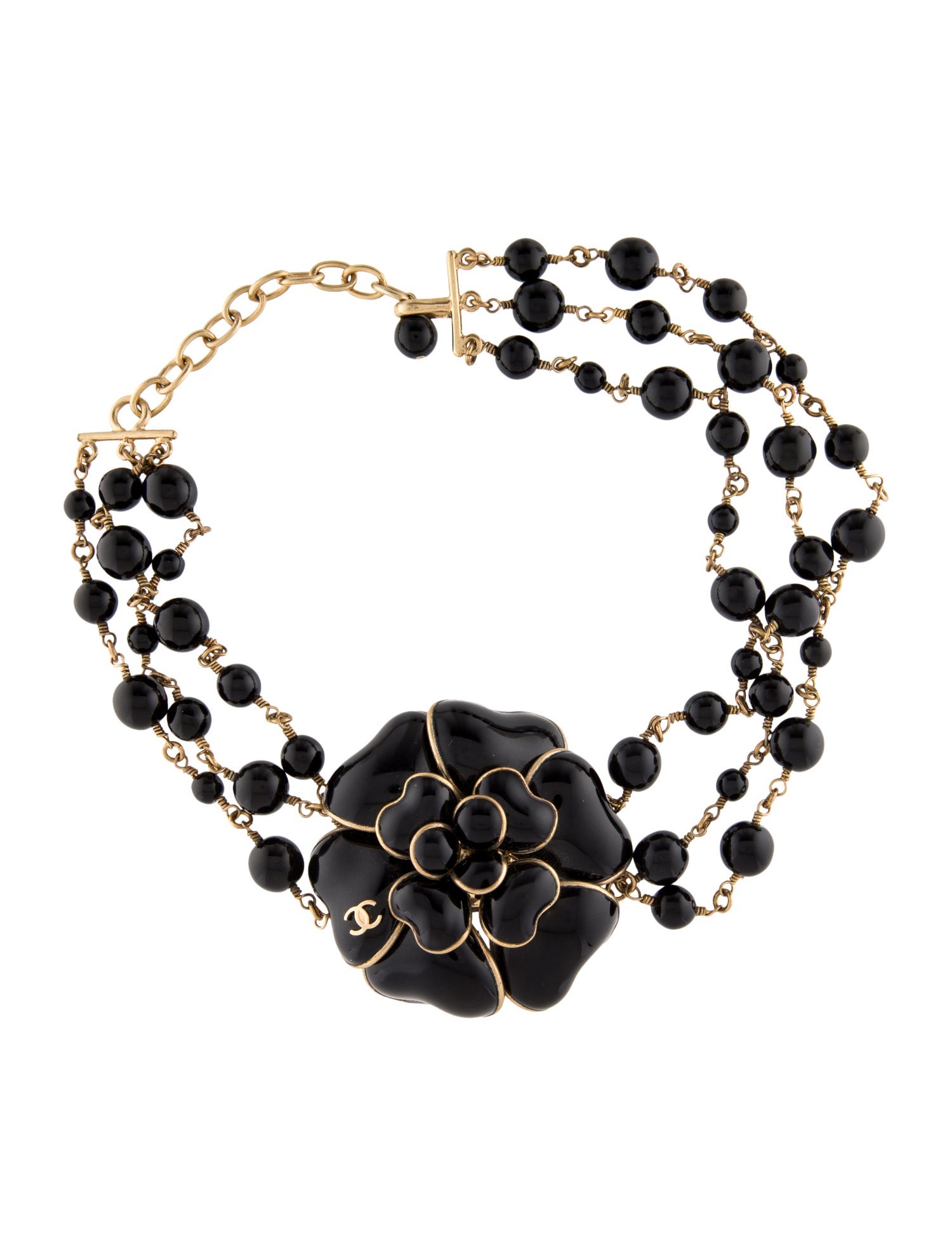 Chanel Resin CC Camellia Multistrand Necklace