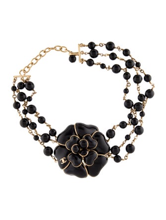 Chanel Resin CC Camellia Multistrand Necklace