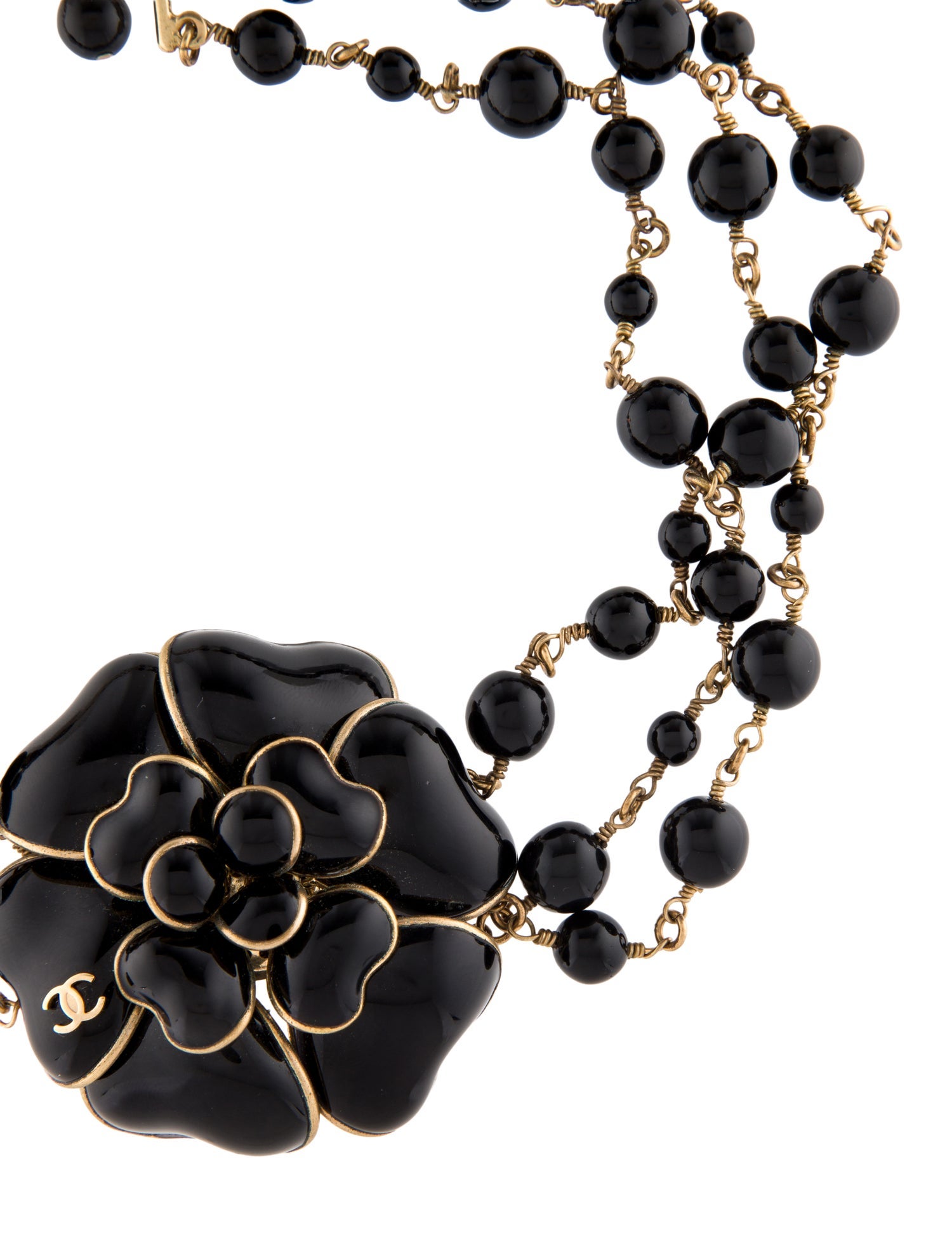 Chanel Resin CC Camellia Multistrand Necklace
