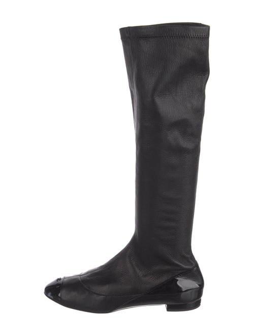 Chanel Interlocking CC Logo Leather Riding Boots