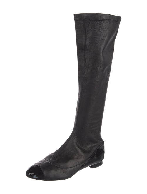 Chanel Interlocking CC Logo Leather Riding Boots