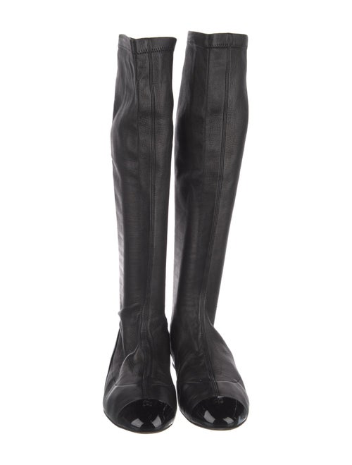 Chanel Interlocking CC Logo Leather Riding Boots