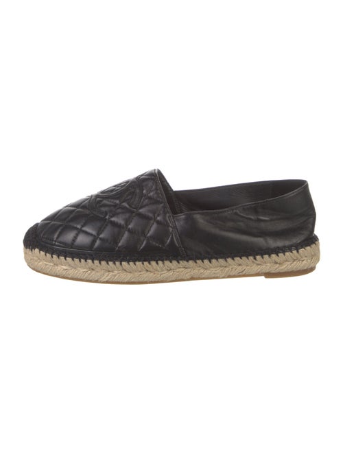 Chanel Interlocking CC Logo Leather Espadrilles
