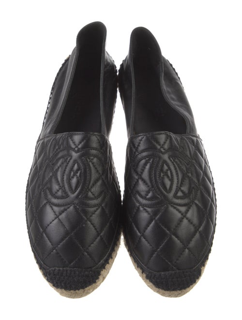 Chanel Interlocking CC Logo Leather Espadrilles