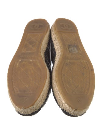 Chanel Interlocking CC Logo Leather Espadrilles