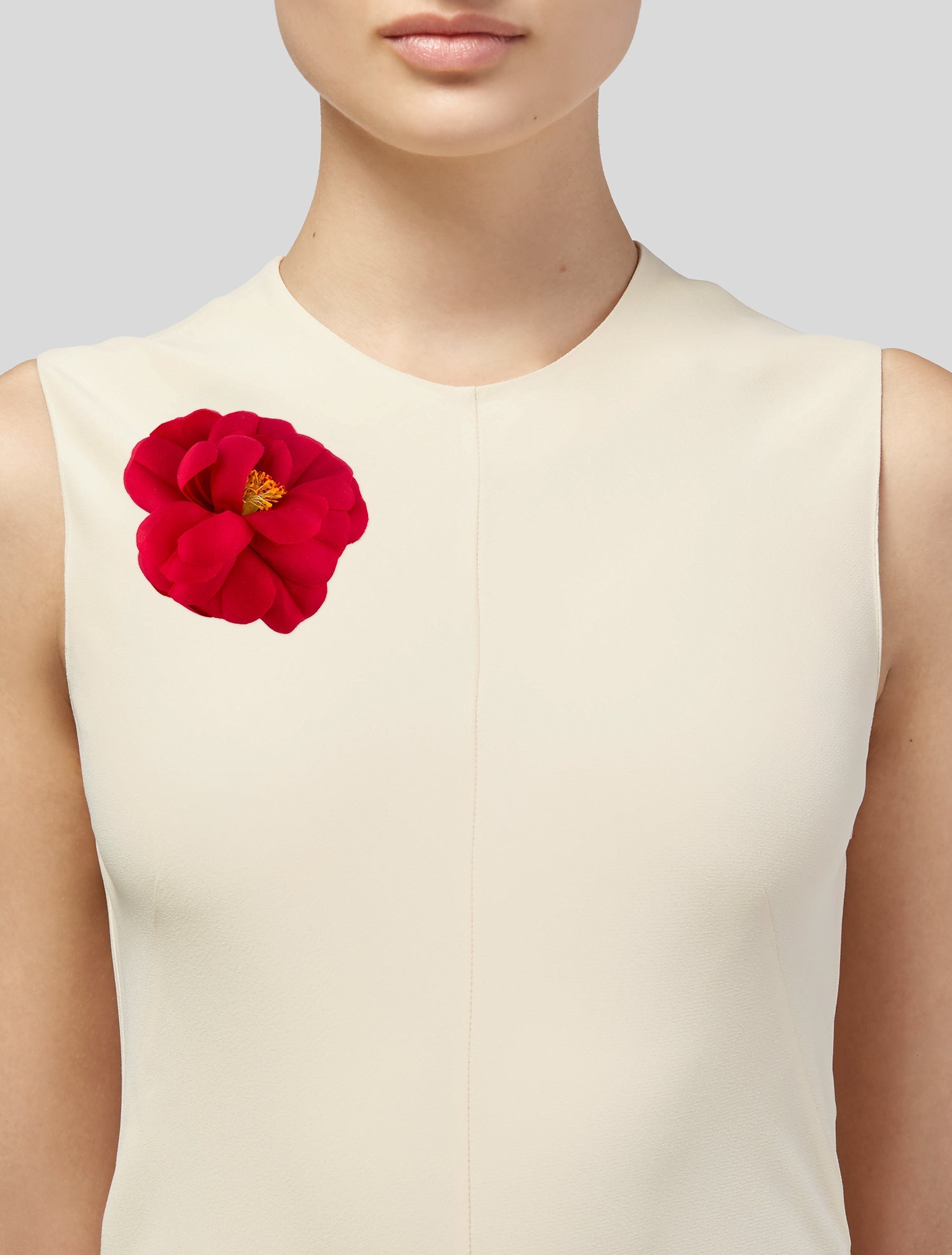 Chanel Vintage Fabric Camellia Brooch