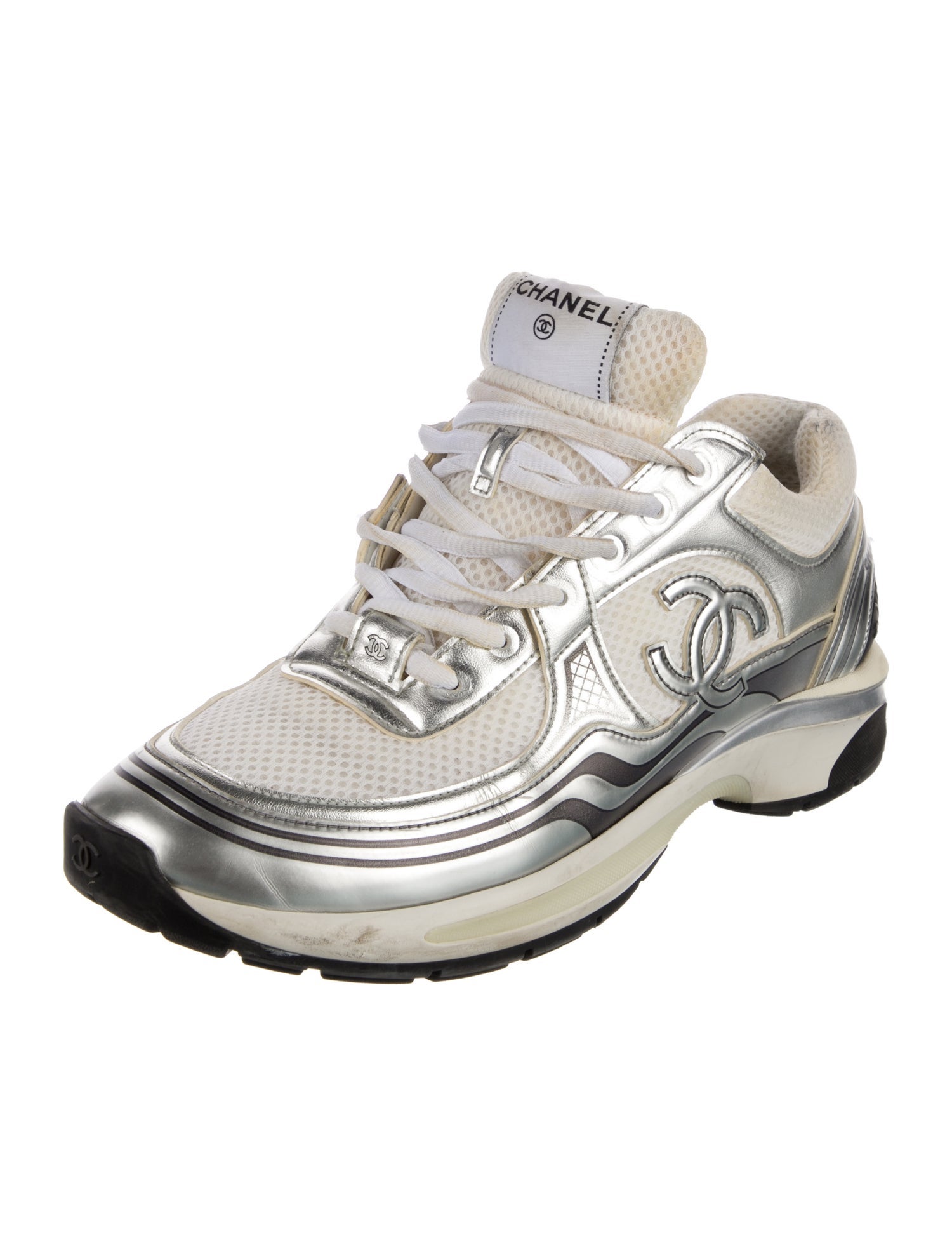 Chanel Interlocking CC Logo Mesh Chunky Sneakers