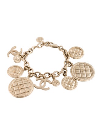 Chanel Quilted Medallion CC Charm Bracelet