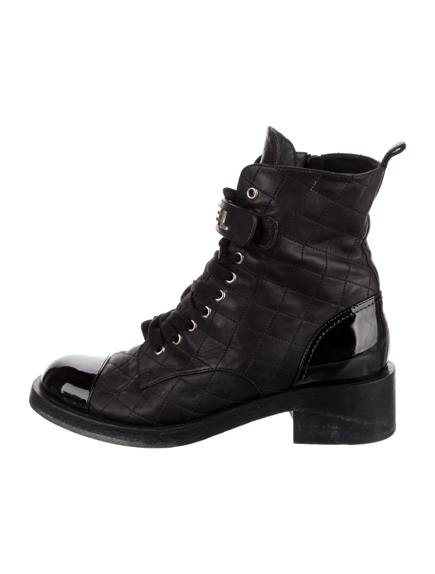 Chanel 2023 Interlocking CC Logo Combat Boots