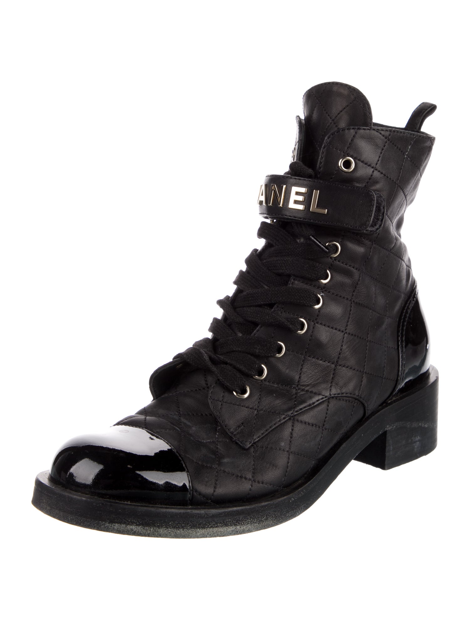 Chanel 2023 Interlocking CC Logo Combat Boots