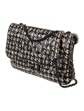 Chanel Houndstooth Python Flap Bag